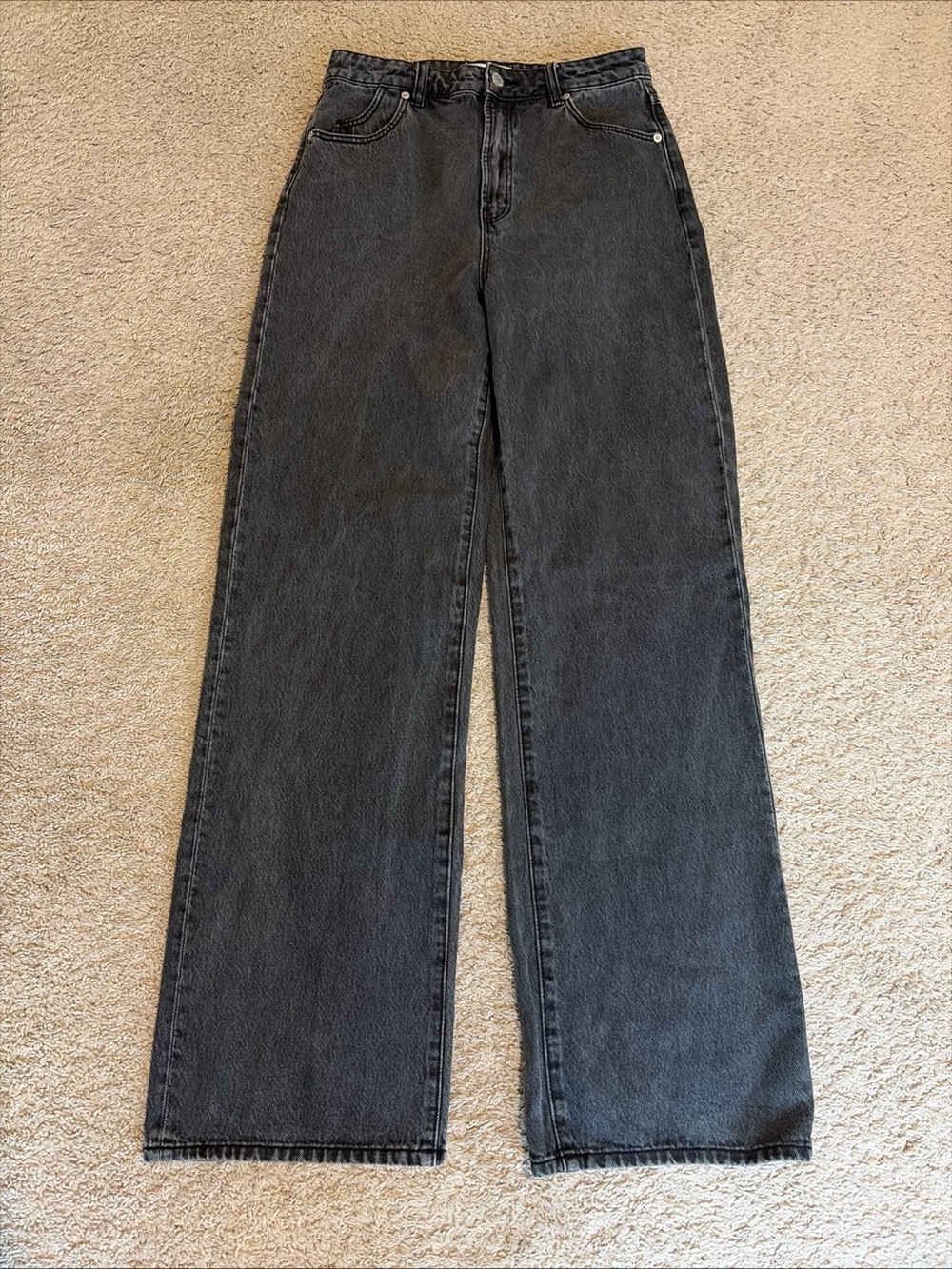Rolla’s Heidi High Rise Loose Straight Denim Jeans Size 28 Black Wash